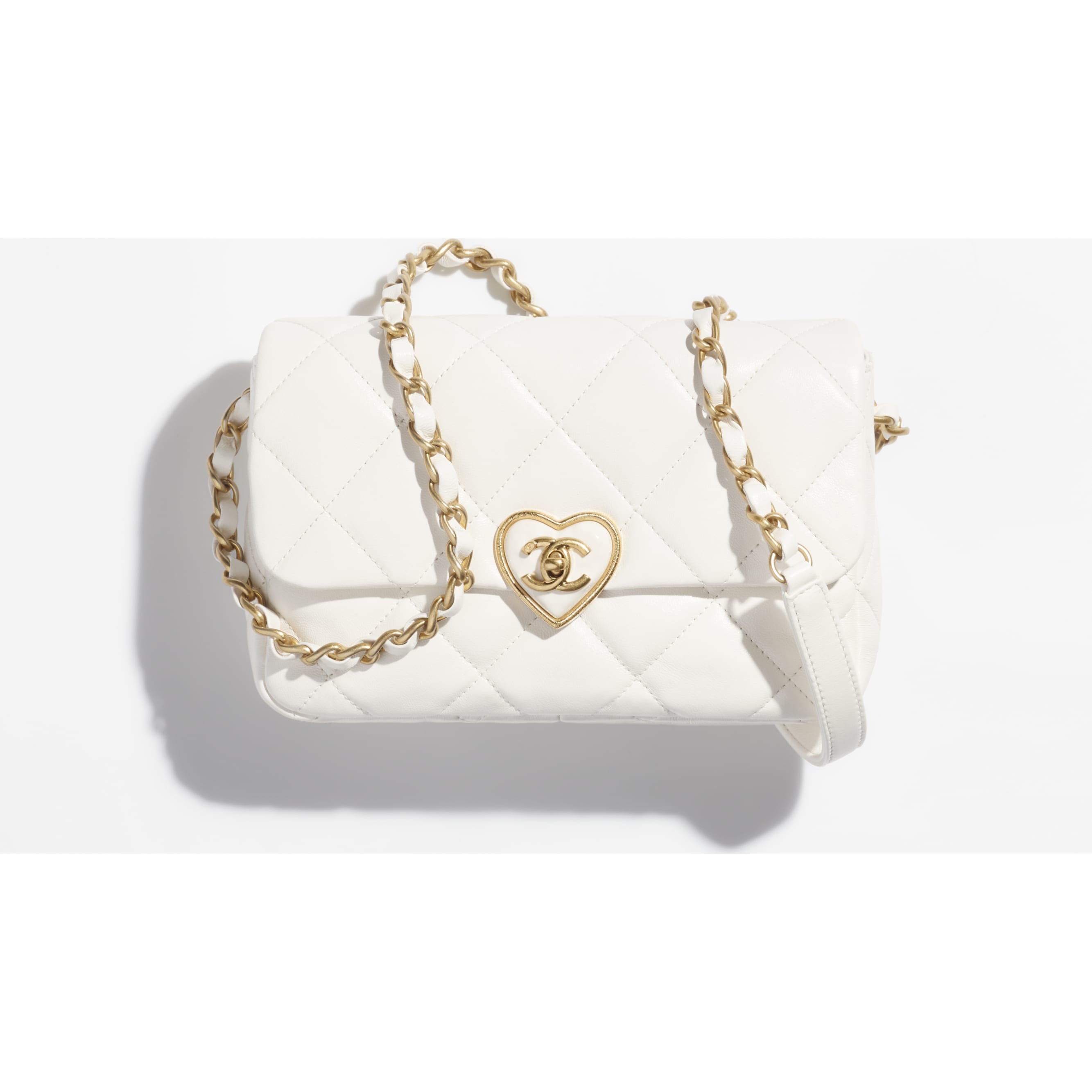 Lambskin-SMALL FLAP BAG-White