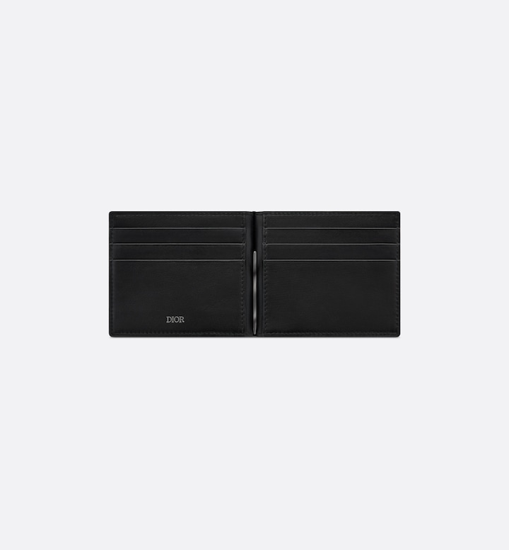 Wallet with Bill Clip Black CD Diamond Canvas