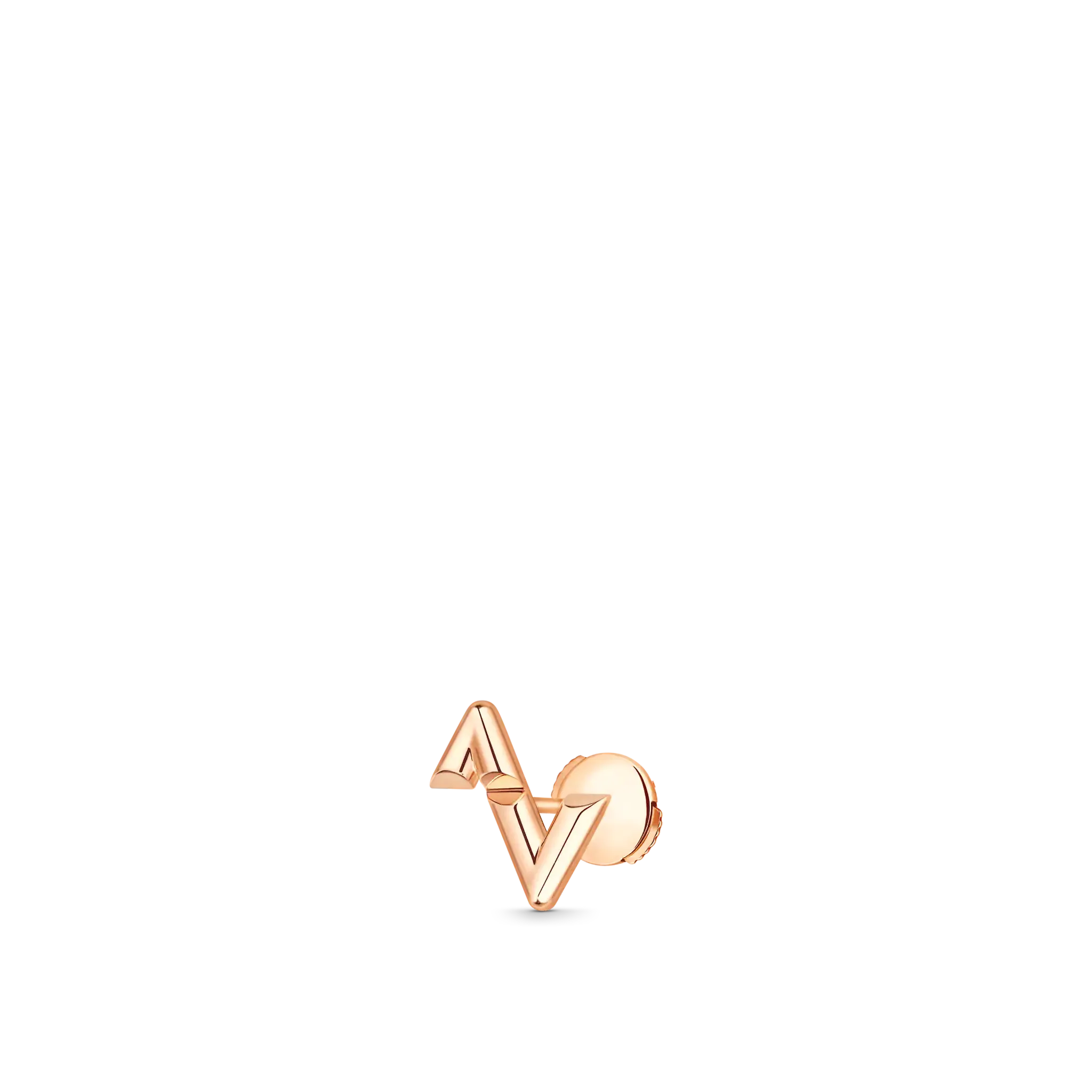 Louis Volt Upside Down Rose Gold Single Stud Earrings