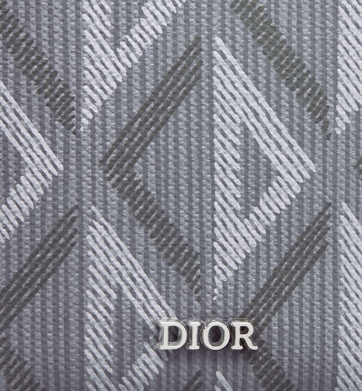 Vertical Bifold Wallet Gray CD Diamond Canvas