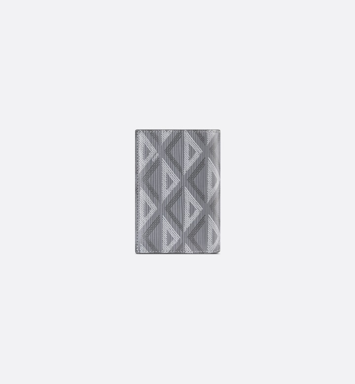 Vertical Bifold Card Holder Gray CD Diamond Canvas