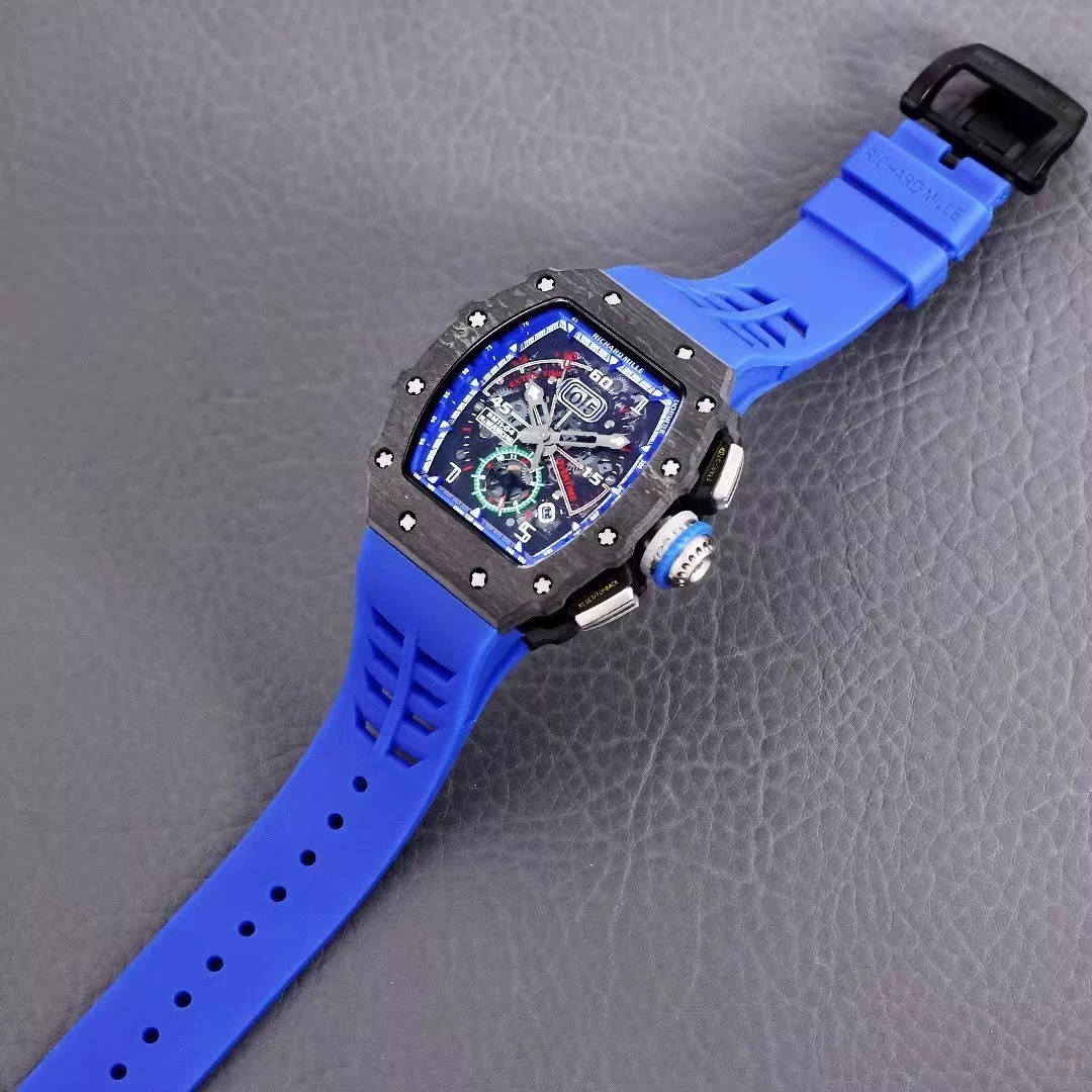 RM 11-03 Skeleton Blue Dial Black Bezel Blue Rubber Strap ZY 7750