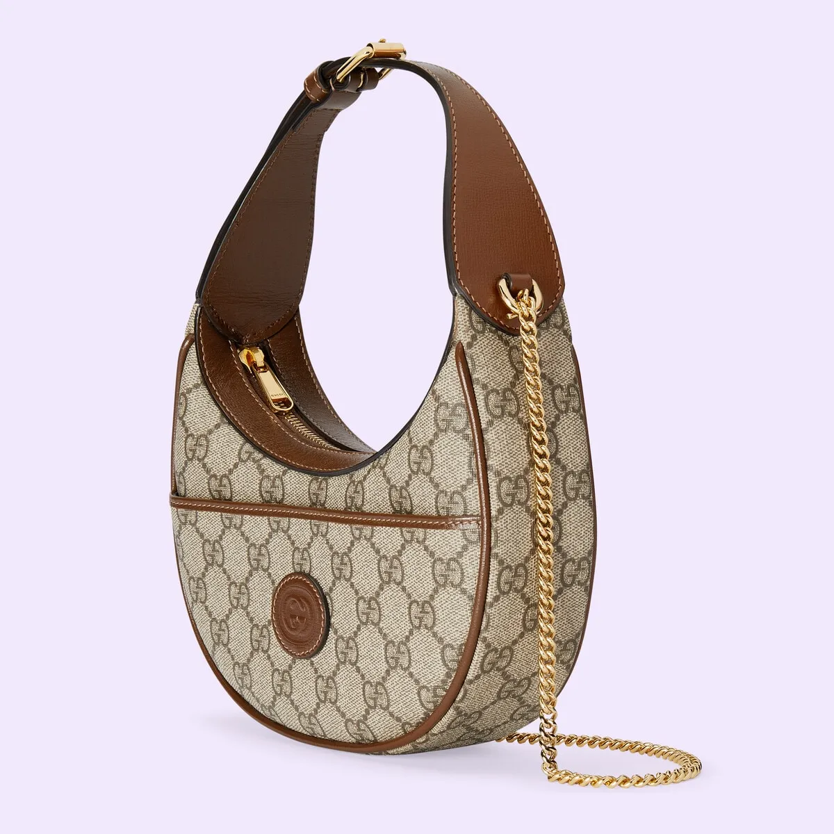 Half-moon-shaped mini bag with Interlocking