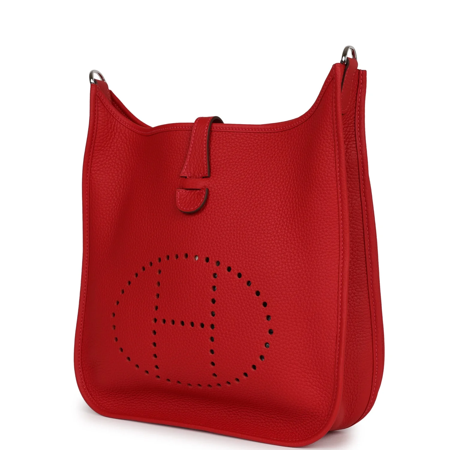 Hermes Evelyne III PM Vermillon Clemence Palladium Hardware