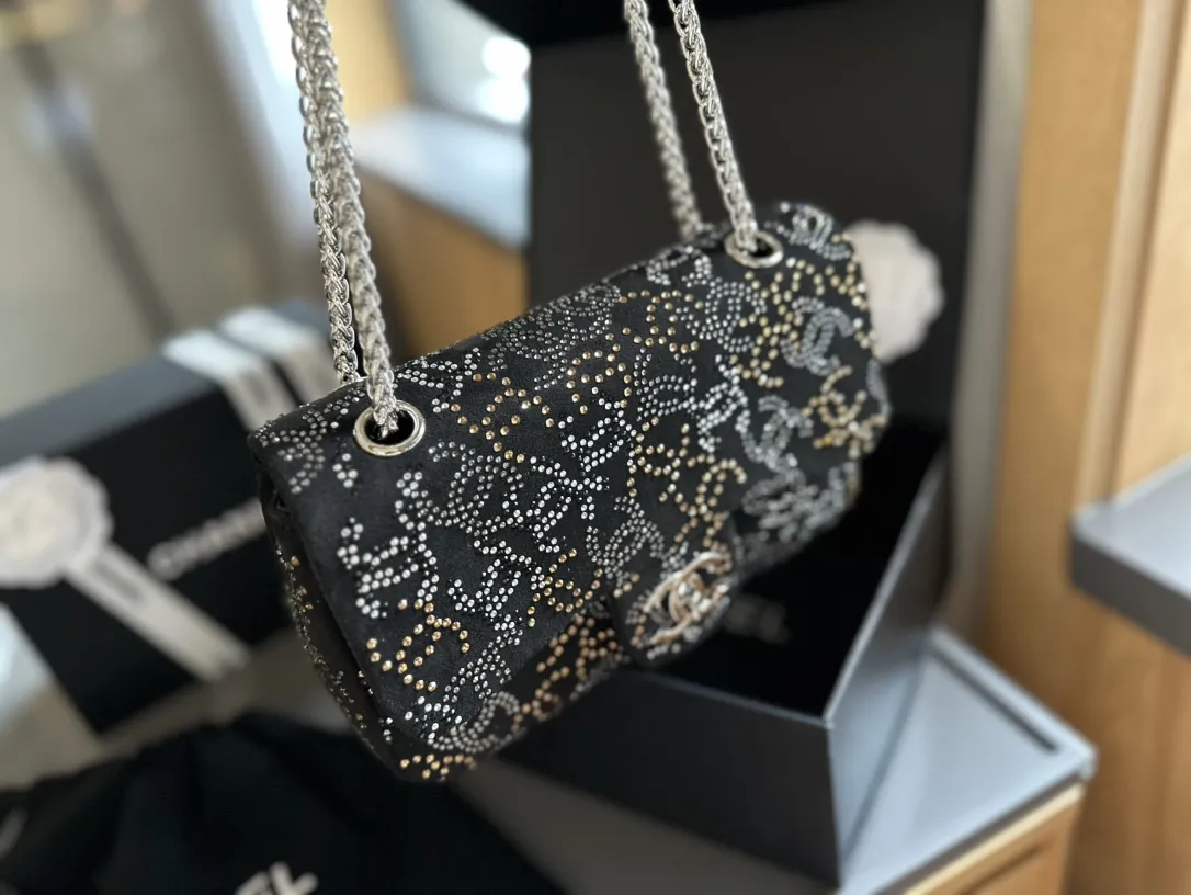 PARIS-SHANGHAI STUDDED CC FLAP BAG