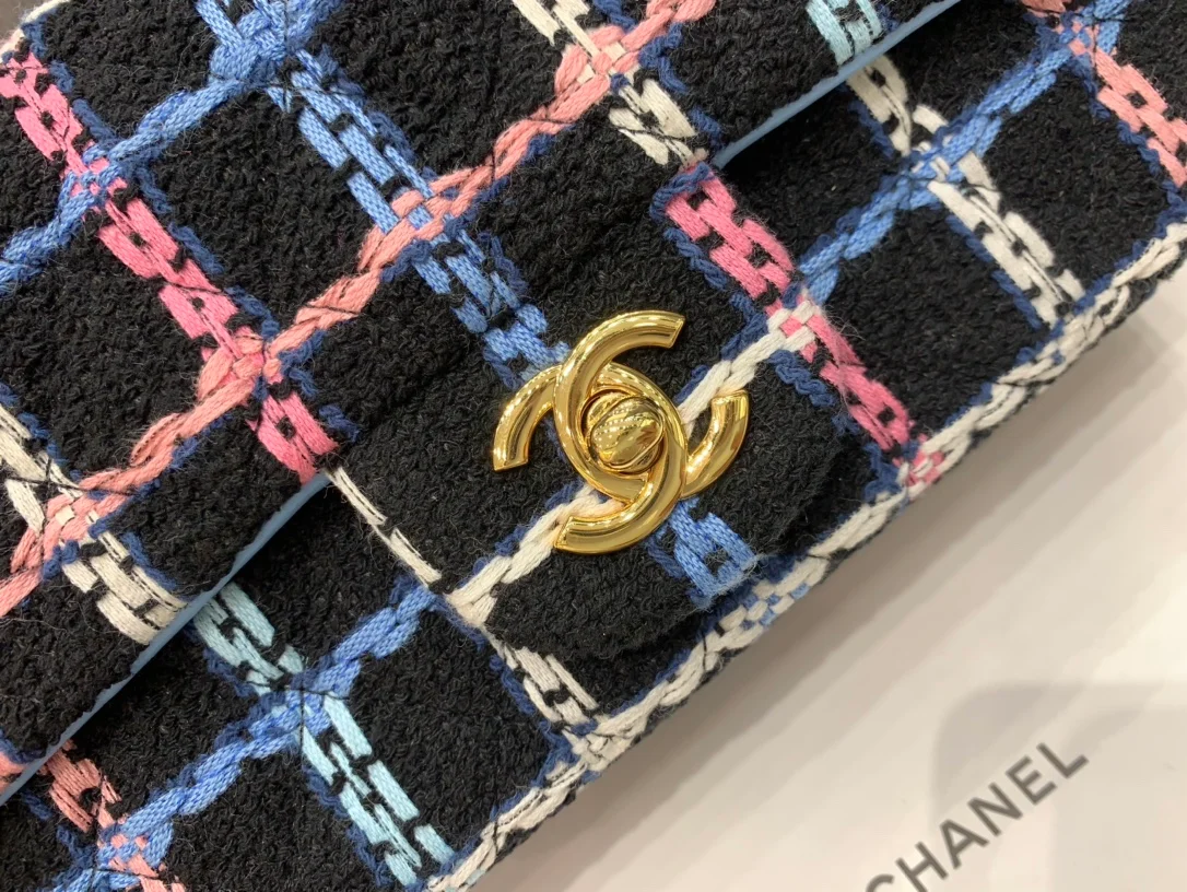 Chanel Navy Sparkle Tweed Classic Mini Rectangular Flap Bag For Women 20cm/7.5in