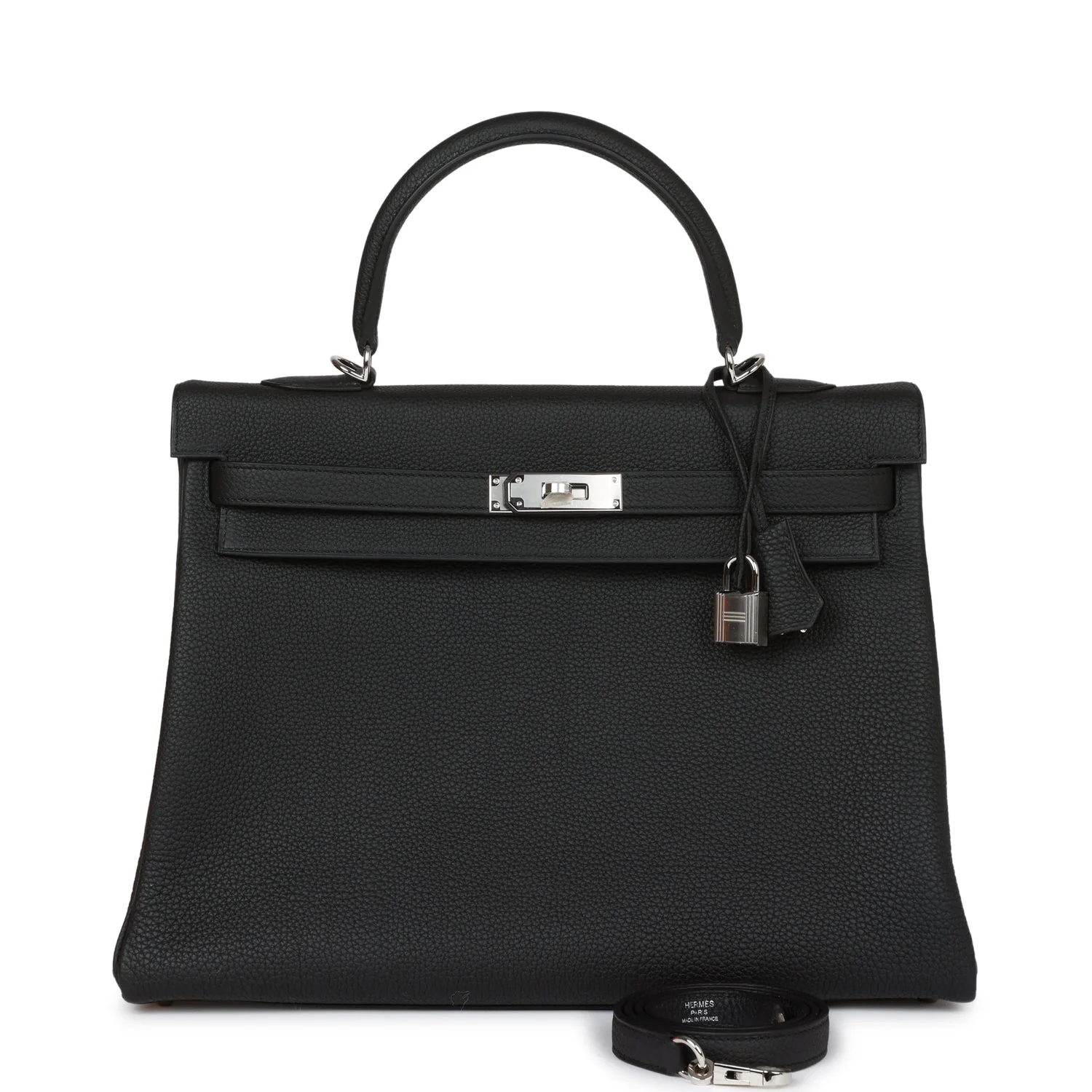 Hermes Kelly Retourne 35 Black Togo Palladium Hardware
