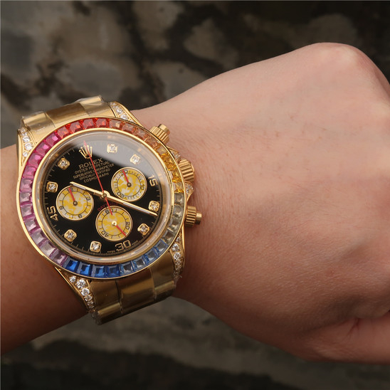 Daytona Rainbow Diamond Yellow Gold 40mm
