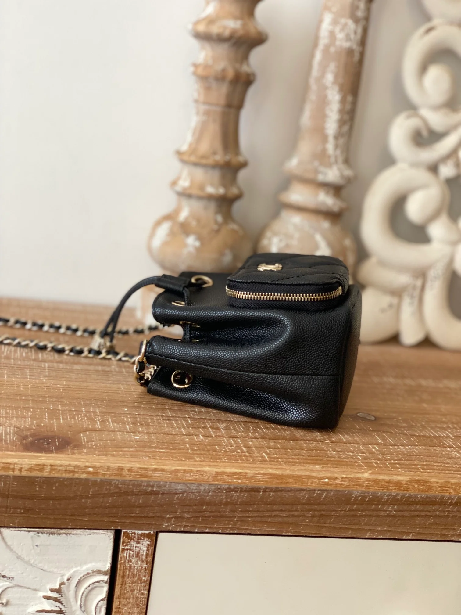 Chanel Mini Bucket Bag With Strap Black For Women, Women’s Bags 4.9in/12.5cm