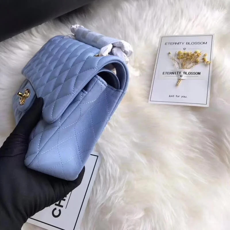 Chanel 1112 Blue Medium Size 2.55 Lambskin Leather Flap Bag