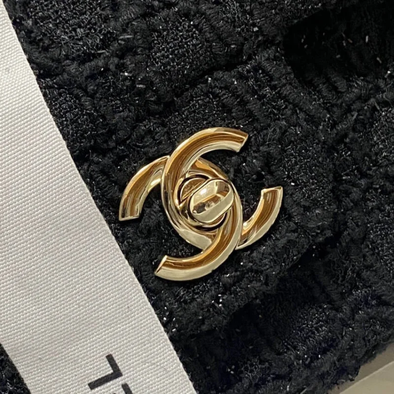 Chanel Class-Flap Bag In Black Tweed 1112