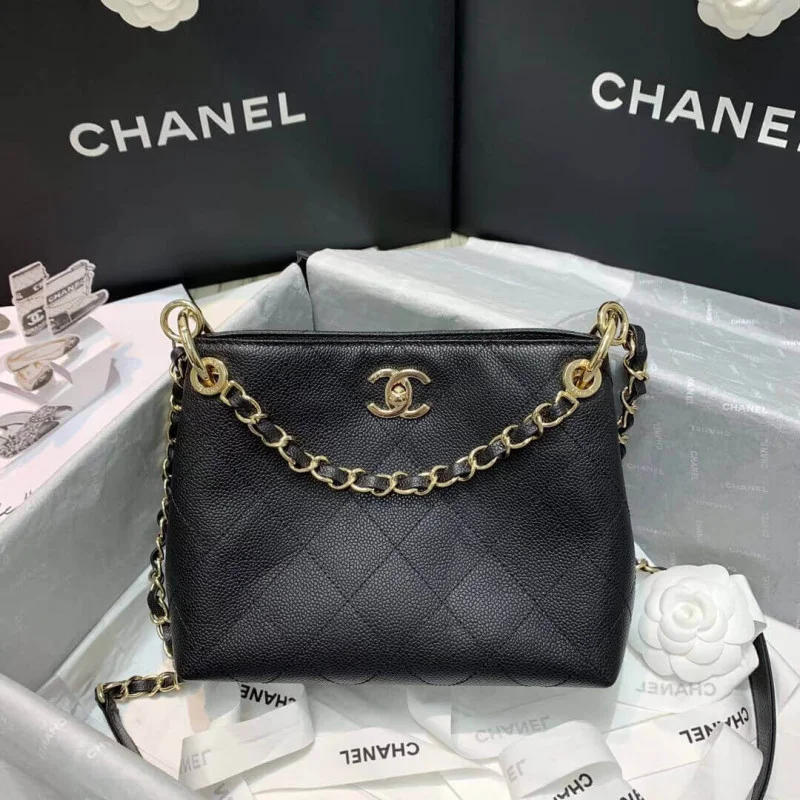 Chanel Grained Calfskin Small Hobo Bag As1461