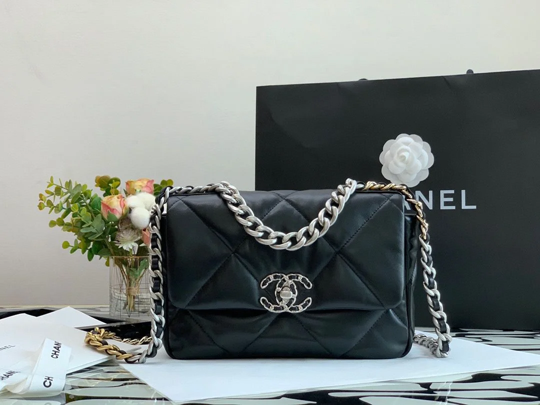 Chanel Classic Flap Bag Black For Women 10.2in/26cm