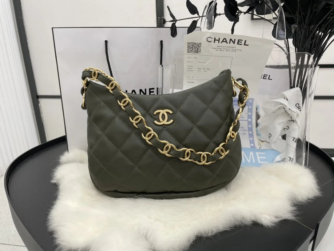 Chanel Hobo Handbag Emerald Green For Women, Women’s Bags 9.4in/24cm