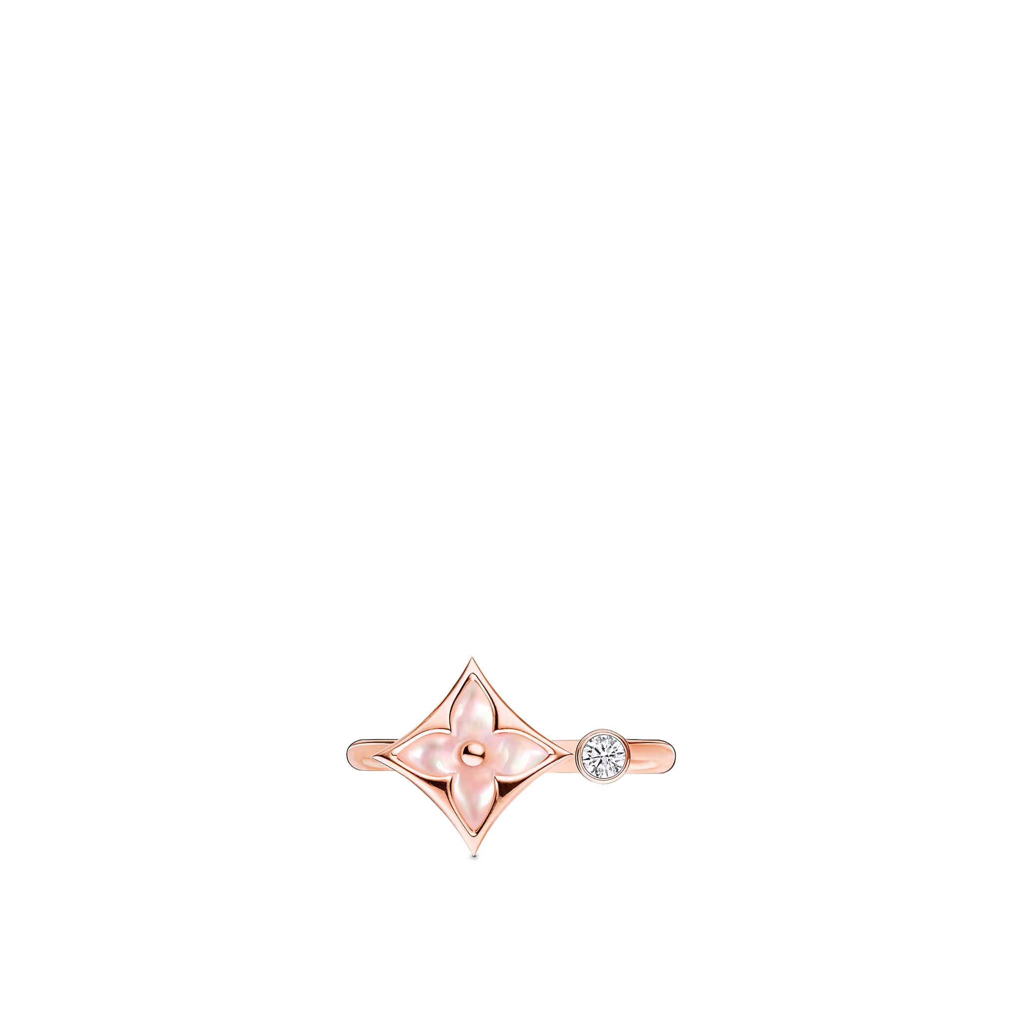 Color Blossom Mini Star Rose Gold, Pink Mother-of-Pearl and Diamond Ring