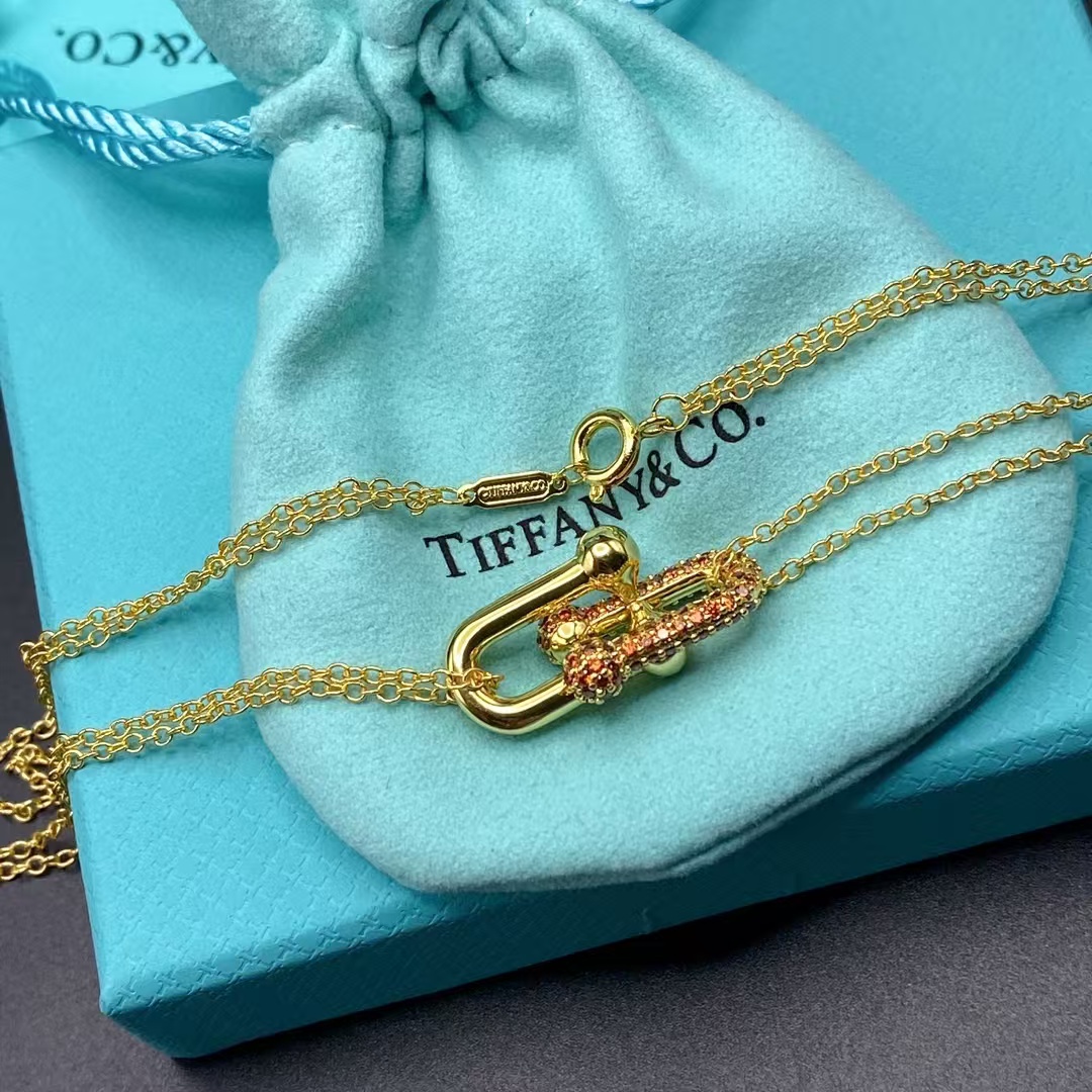 Tiffany Large Double Link Pendant Necklace - Best Replica Jewelry™