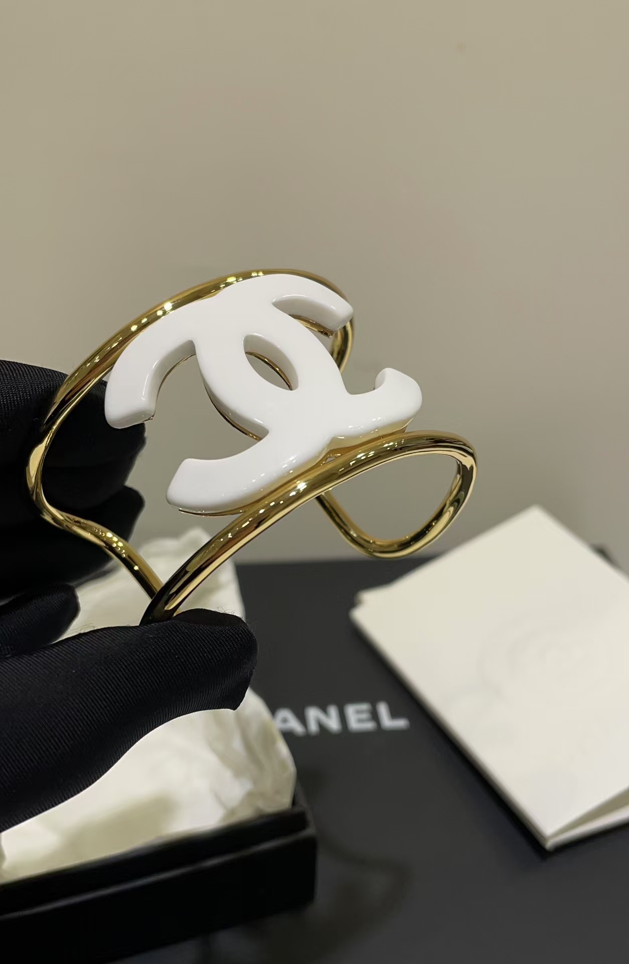 Chanel Open Cuff Funky Exaggerated Geometric Bangle Bracelet - Best Replica Jewelry™
