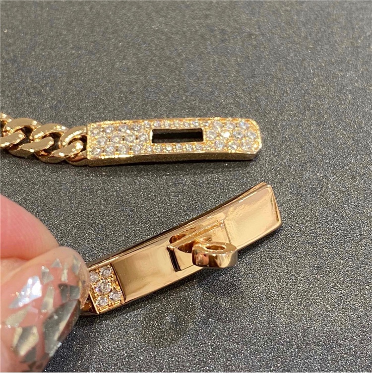 Hermes Cuban Chain Pig Nose Bracelet - Best Replica Jewelry™