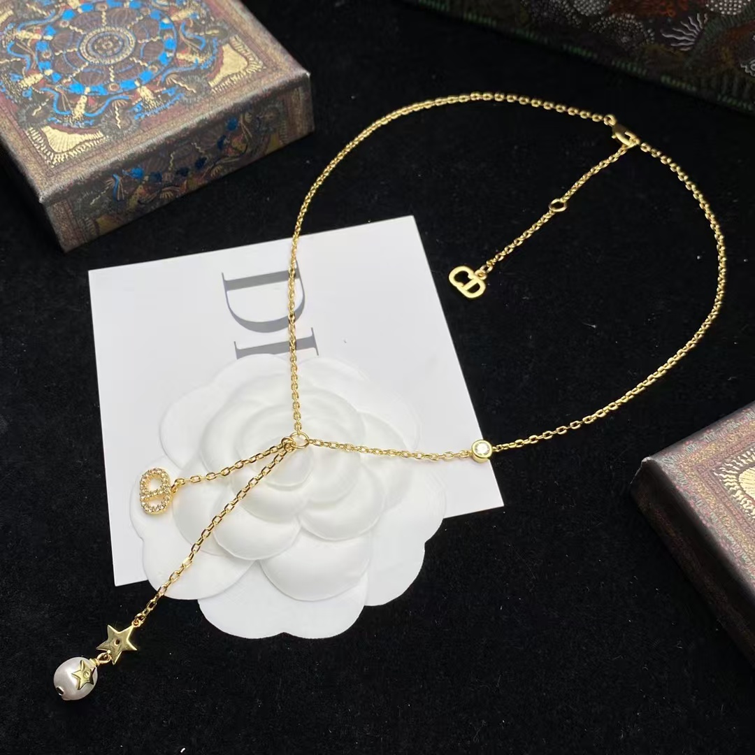 Dior Star Pearl Long Drop Y Necklace - Best Replica Jewelry™