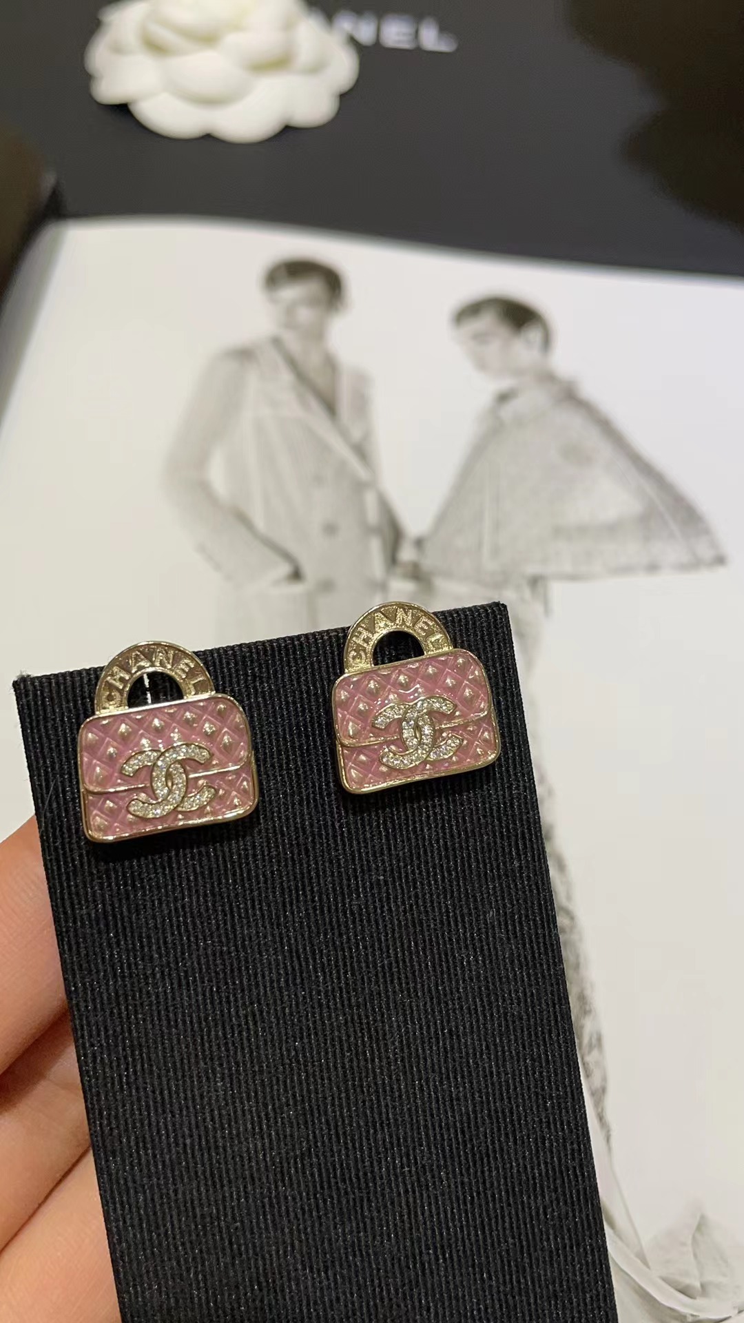 Chanel Pink Bag Earrings - Best Replica Jewelry™