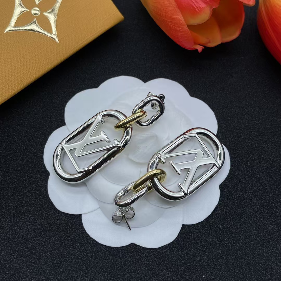 Louis Vuitton Hollow LV Letter Long Earrings - Best Replica Jewelry™
