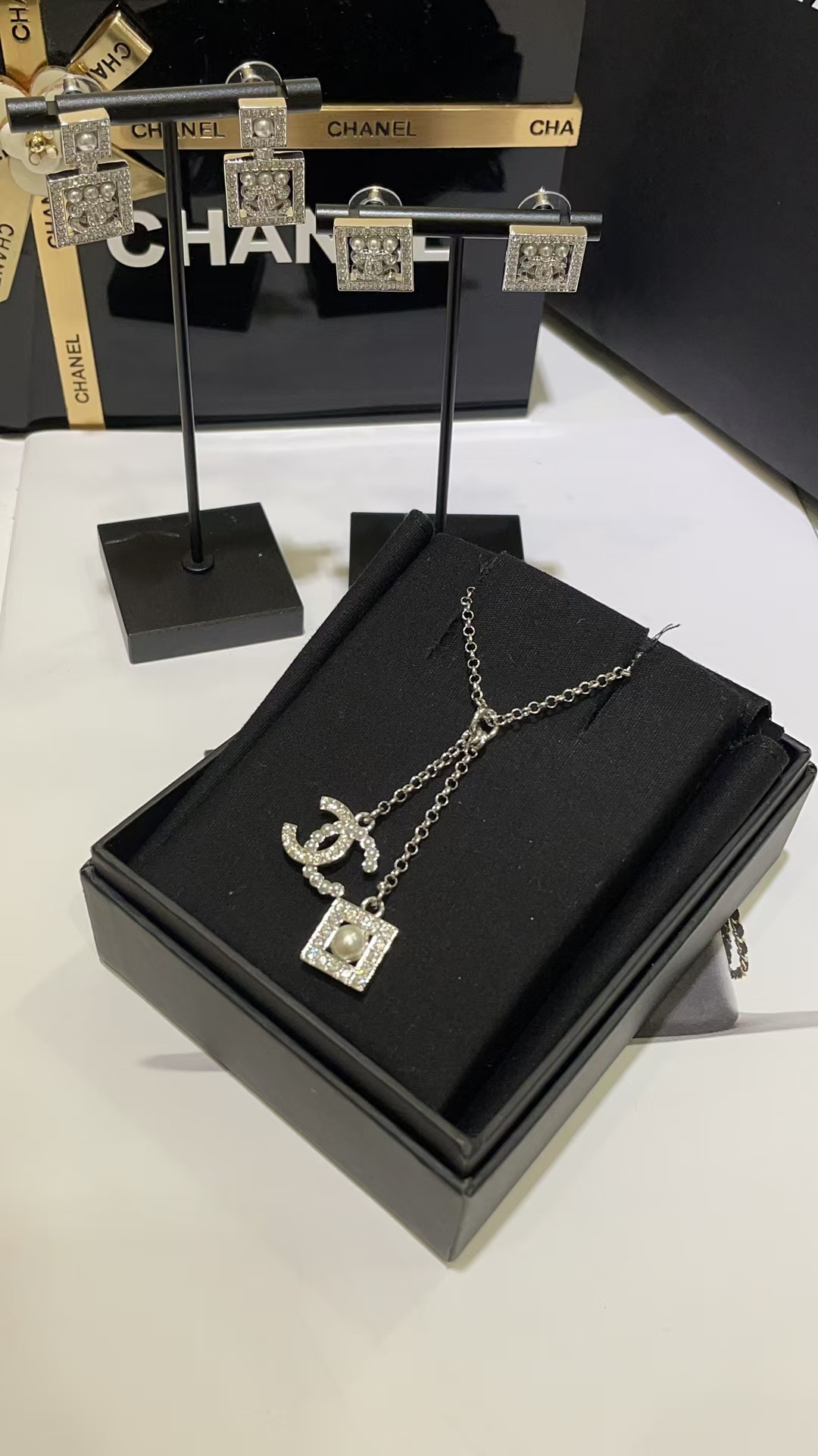 Chanel Two Pendants Drop Y Necklace - Best Replica Jewelry™