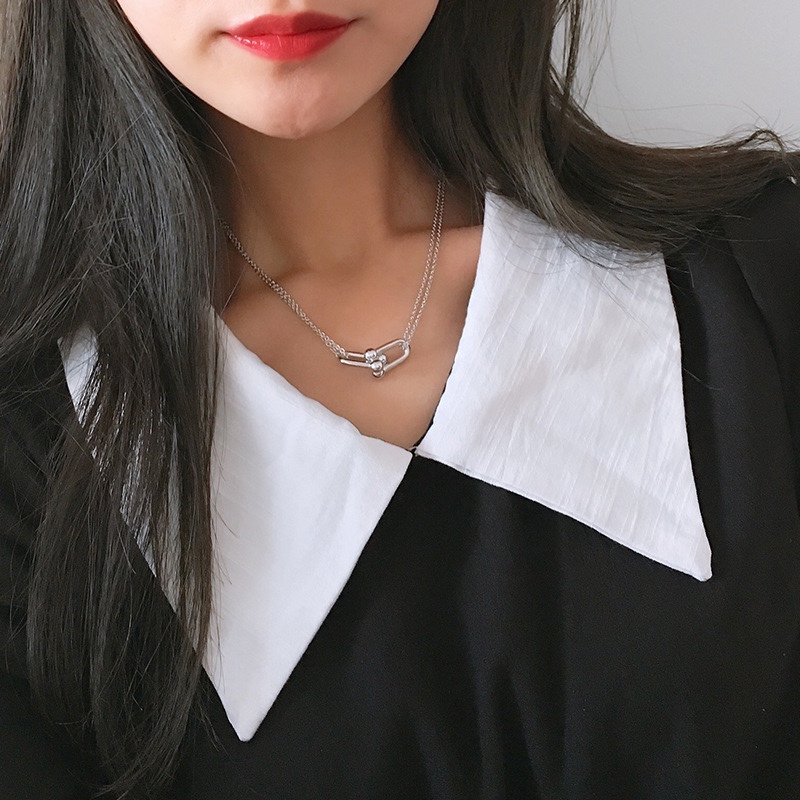 Tiffany Double Horseshoe Clasp Pendant Necklace - Best Replica Jewelry™