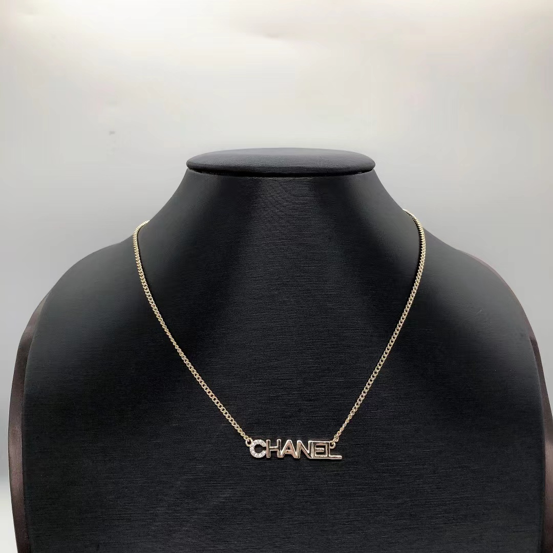 Chanel Letters Pendant Gold Chain Necklace - Best Replica Jewelry™