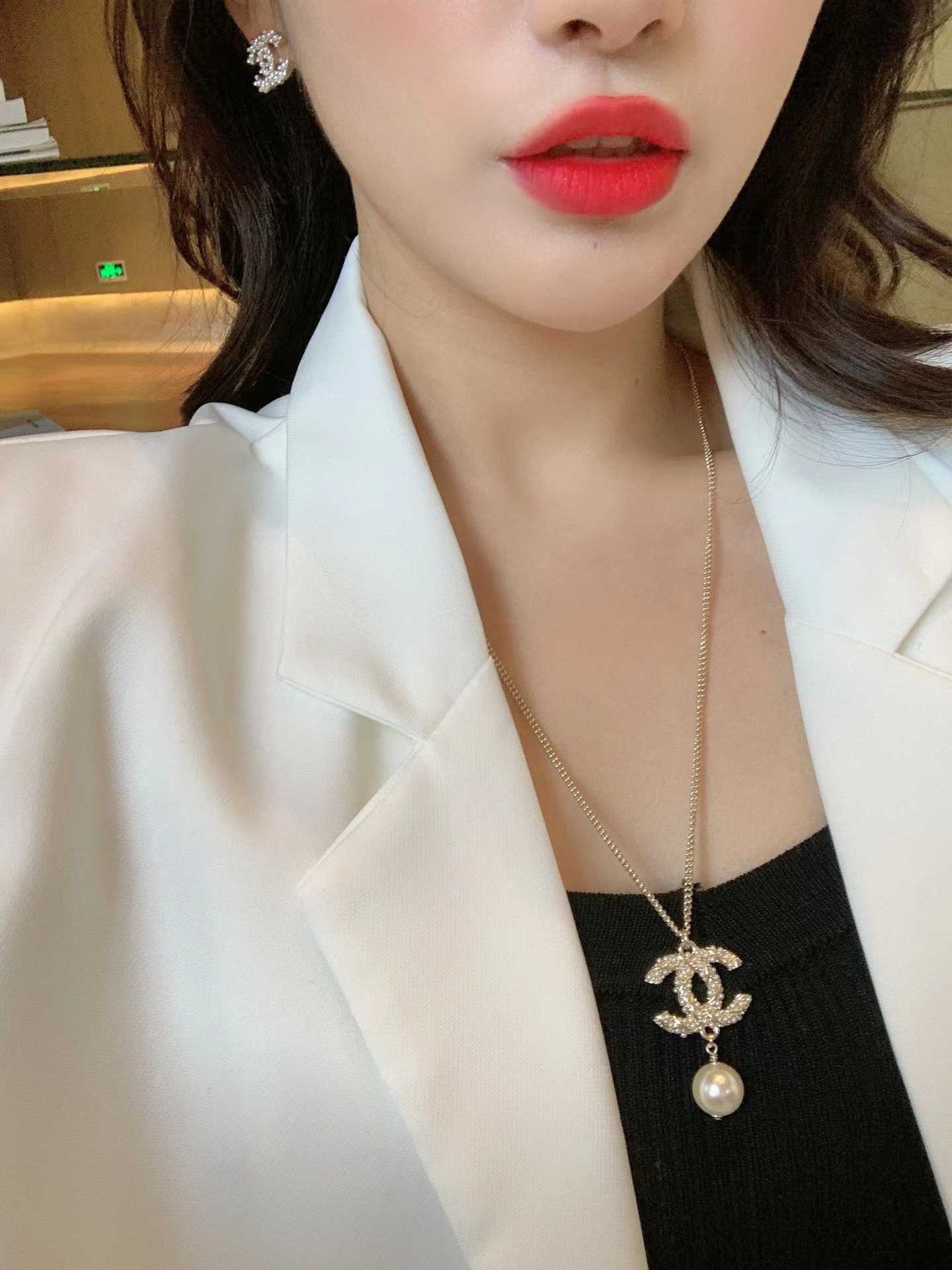 Chanel Long Sweater Pearl Drop Necklace - Best Replica Jewelry™