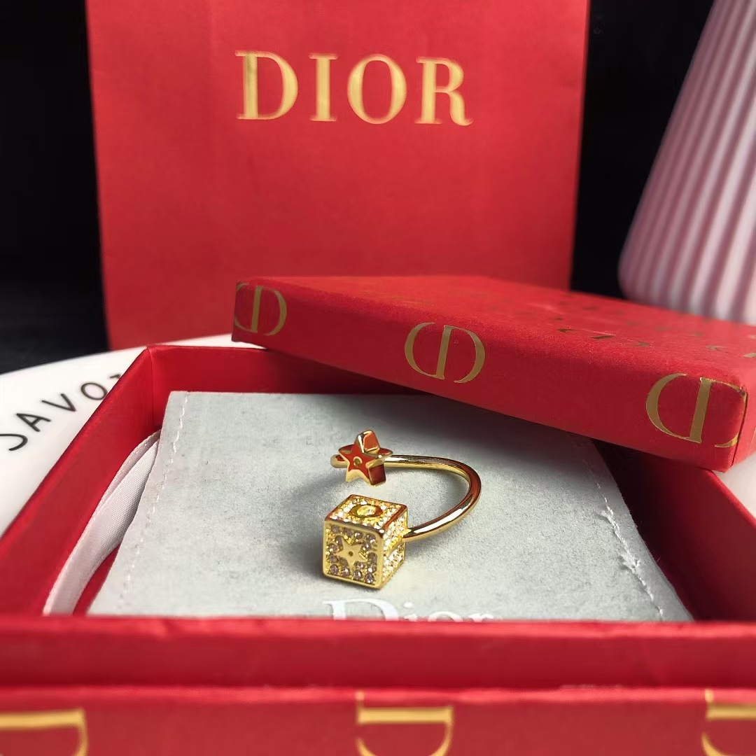 Dior Cube and Star Open Ring - Best Replica Jewelry™