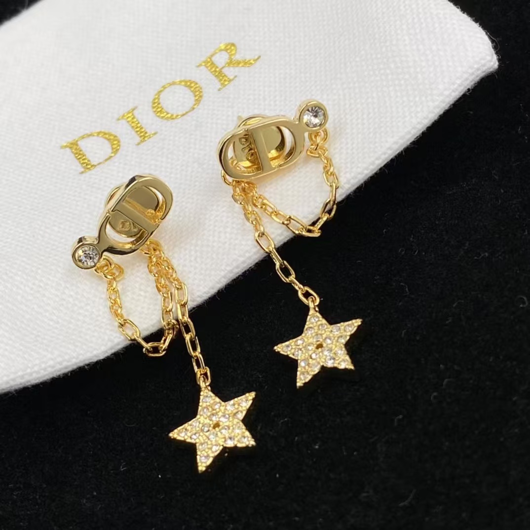 Dior Two Layers Star CD Necklace Bracelet Earrings - Best Replica Jewelry™