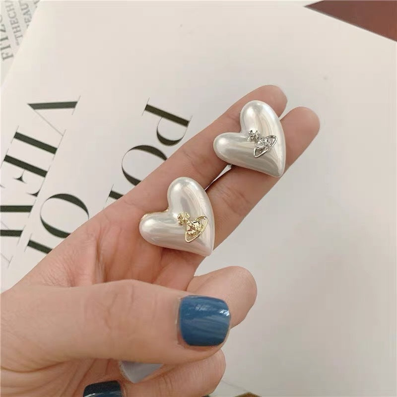 Vivienne Westwood Heart Saturn Earrings - Best Replica Jewelry™