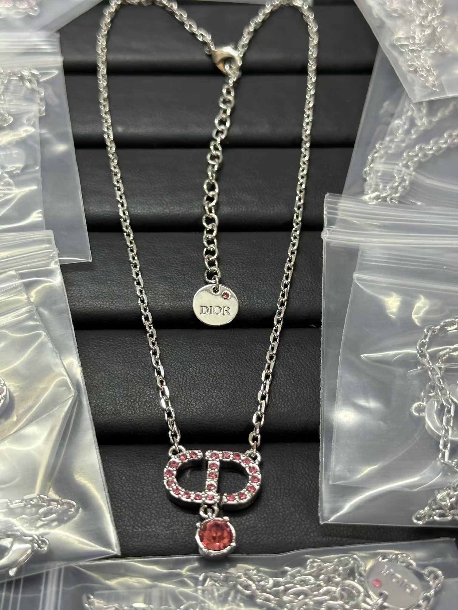 Dior CD Pendant Diamond Drop Necklace - Best Replica Jewelry™