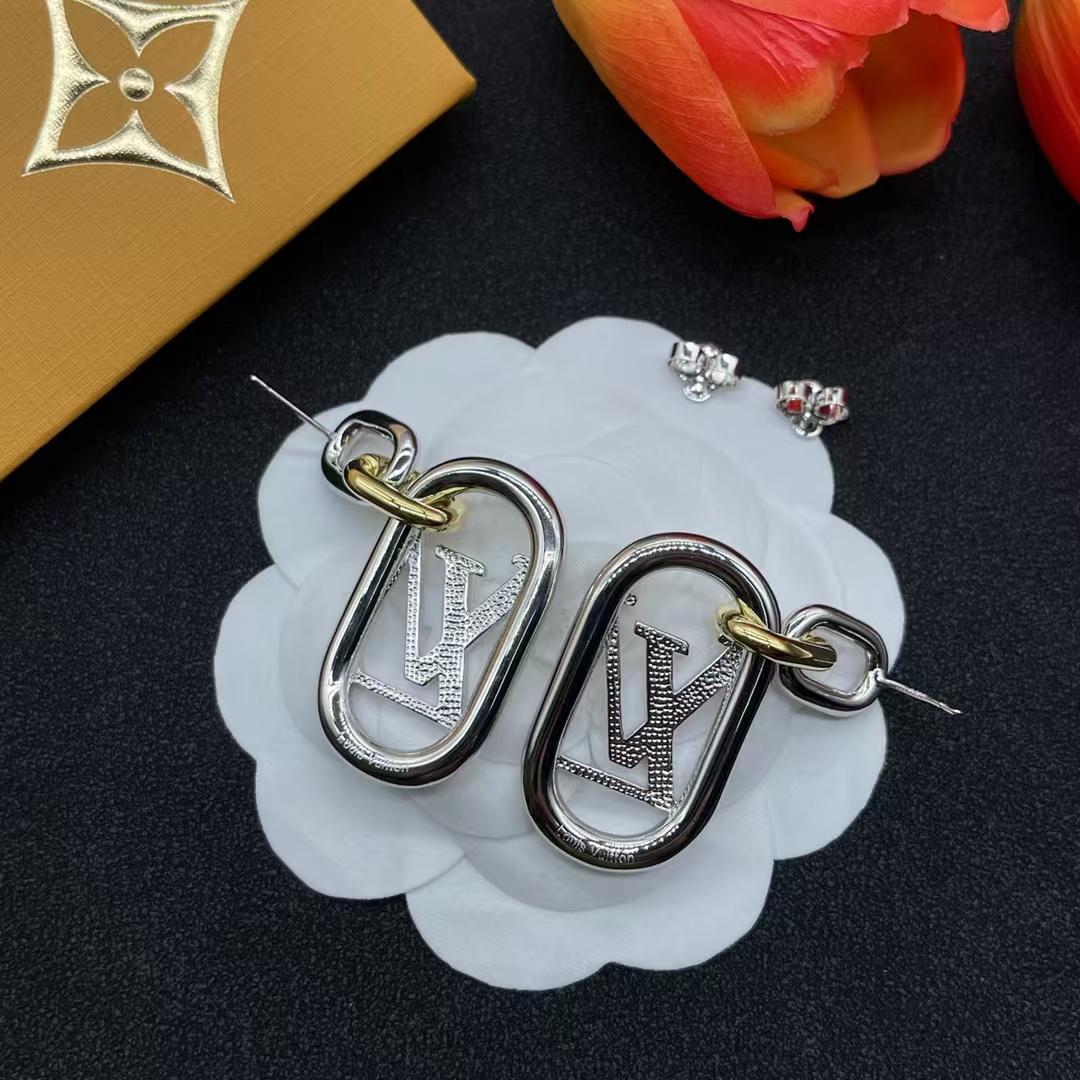 Louis Vuitton Hollow LV Letter Long Earrings - Best Replica Jewelry™