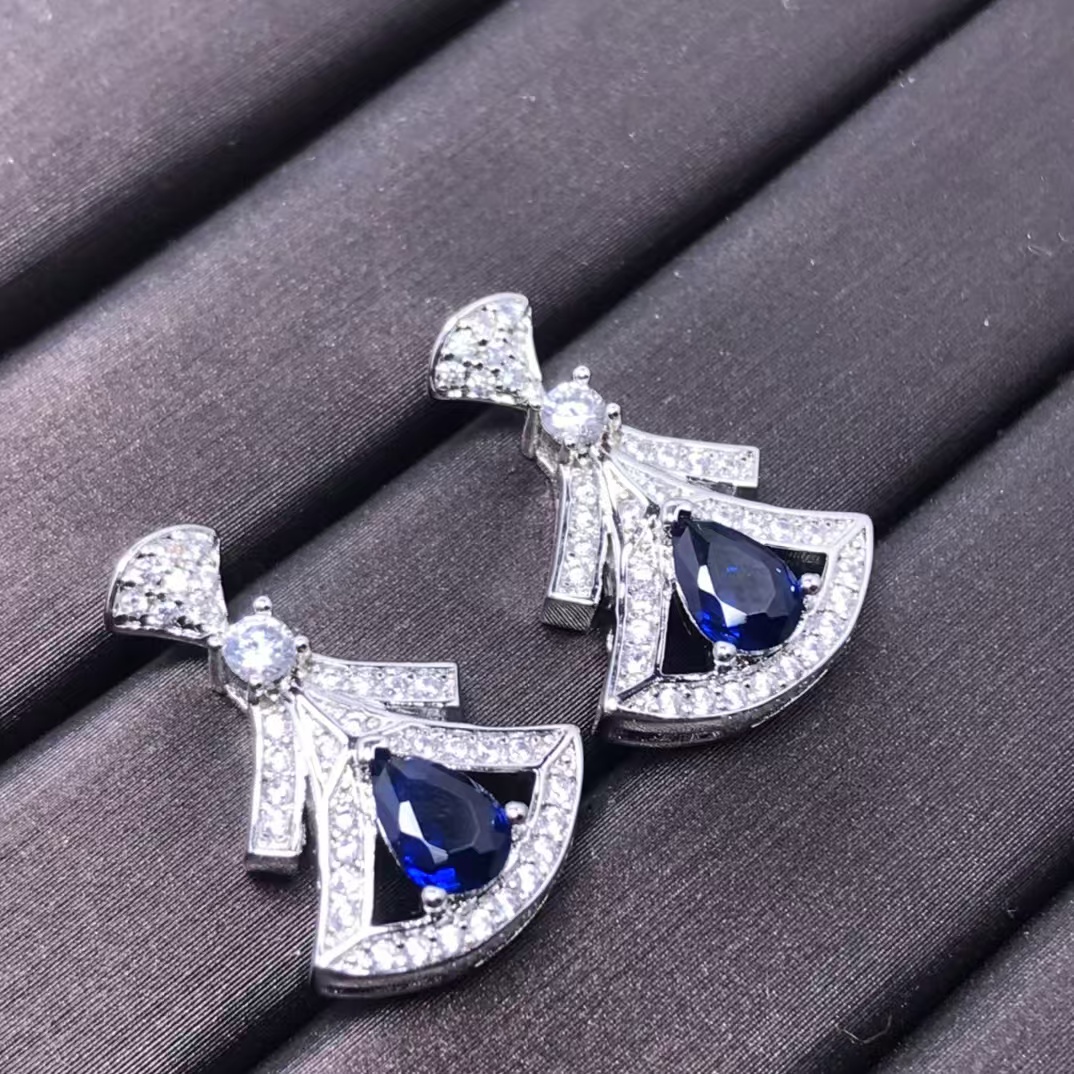 Bvlgari Divas’ Dream Earrings - Navy Teardrop Diamond - Best Replica Jewelry™