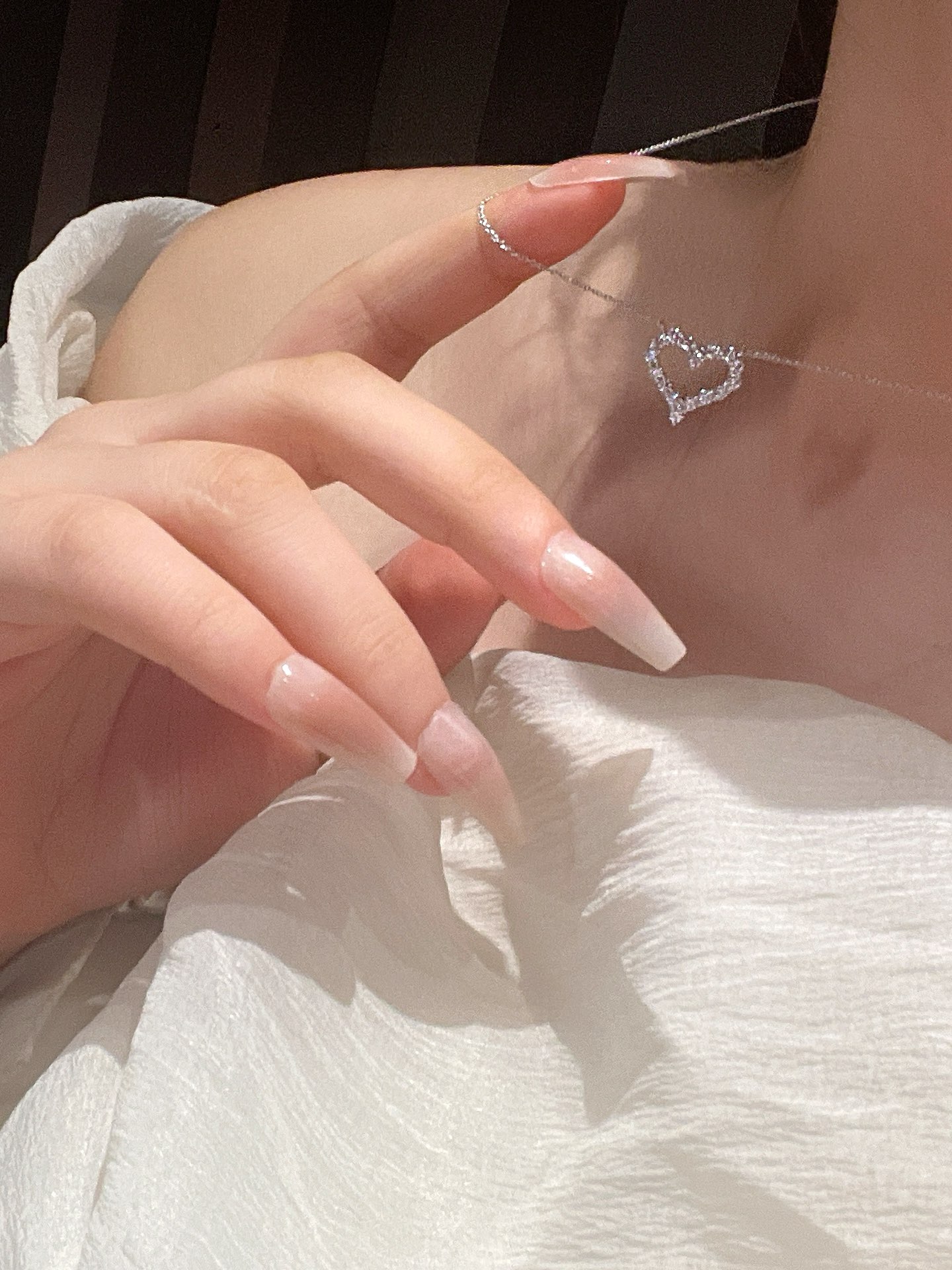 Tiffany Mini Full Diamond Love Heart Pendant Necklace - Best Replica Jewelry™