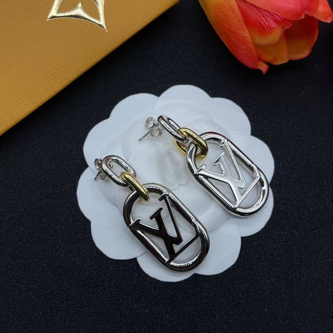 Louis Vuitton Hollow LV Letter Long Earrings - Best Replica Jewelry™