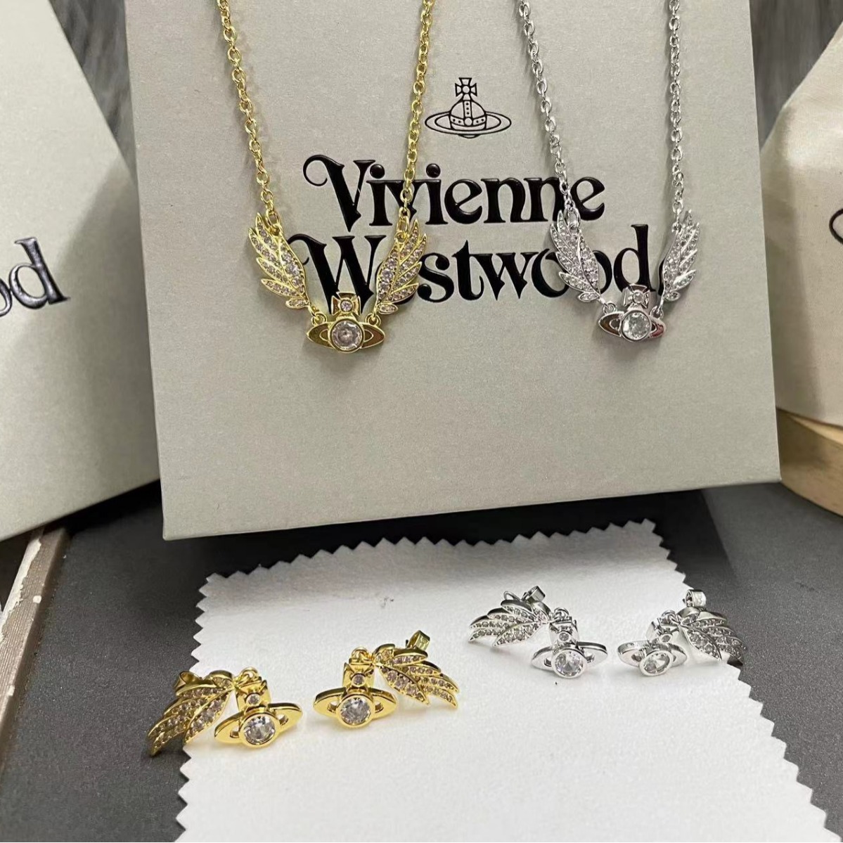 Vivienne Westwood Angel Wing Saturn Earrings - Best Replica Jewelry™