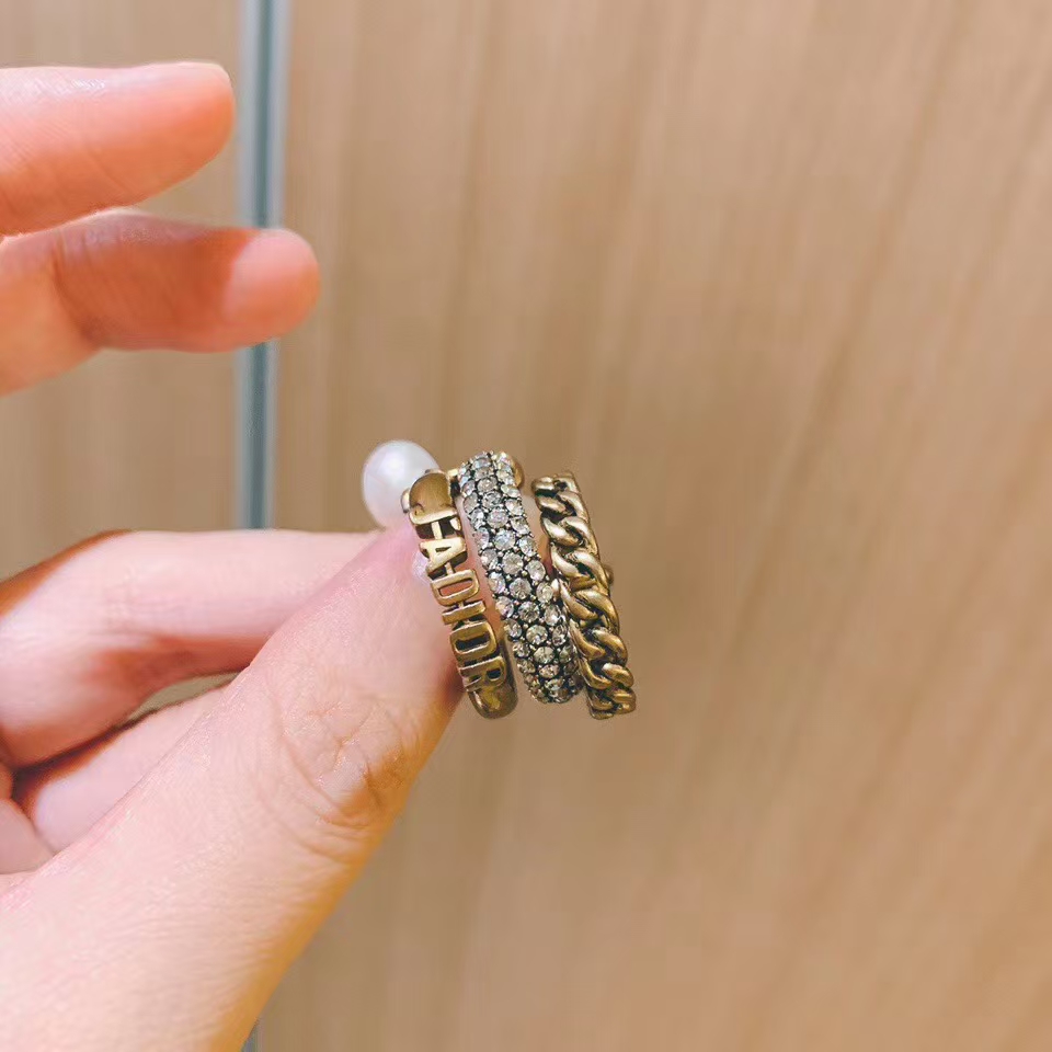 JADIOR 3 Layers Pearl Dangle Ring - Best Replica Jewelry™