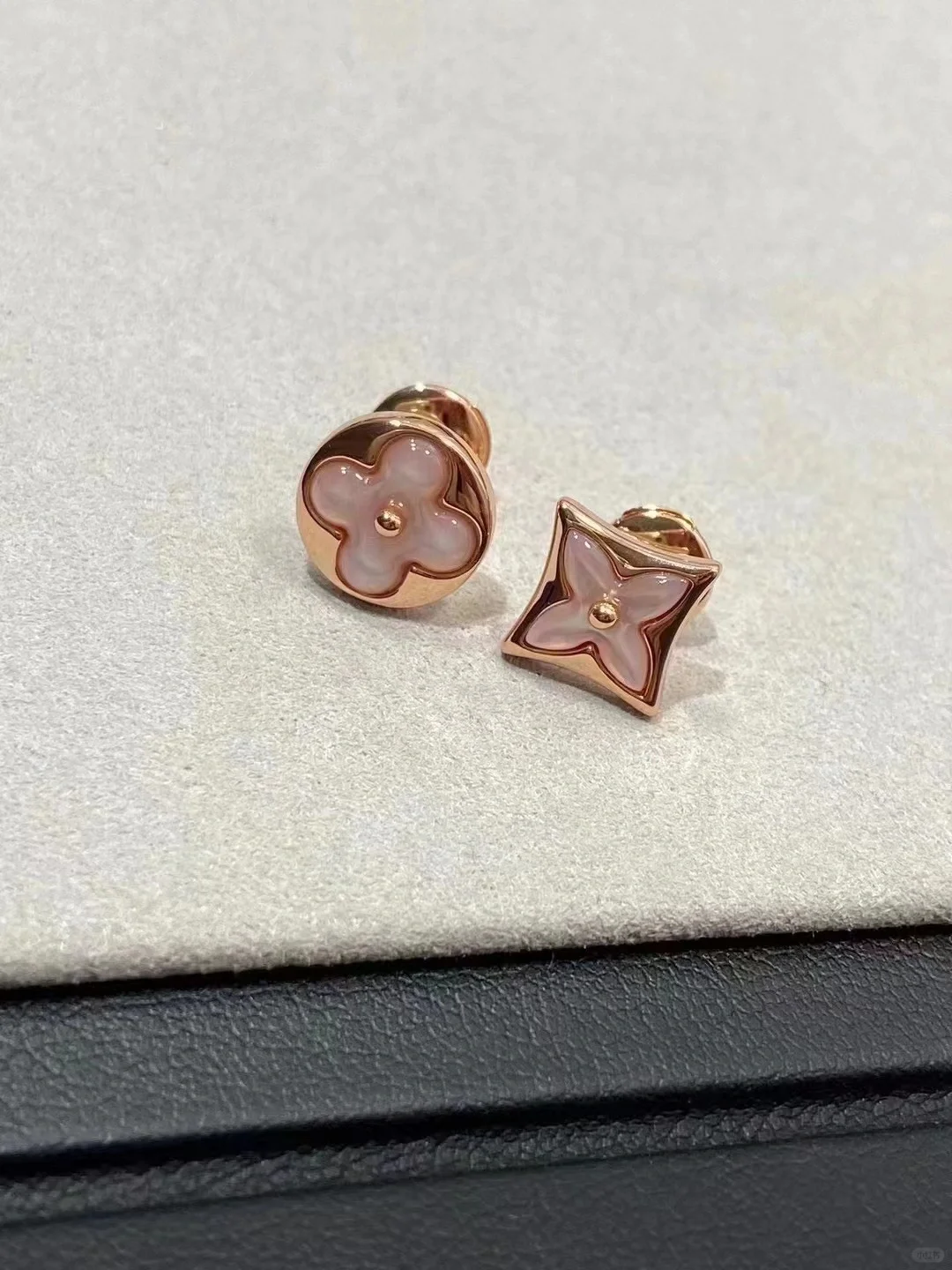 Louis Vuitton AB Asymmetric Pink Stud Earrings - Best Replica Jewelry™