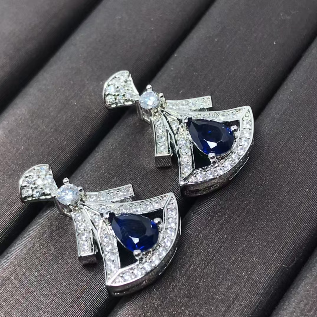 Bvlgari Divas’ Dream Earrings - Navy Teardrop Diamond - Best Replica Jewelry™