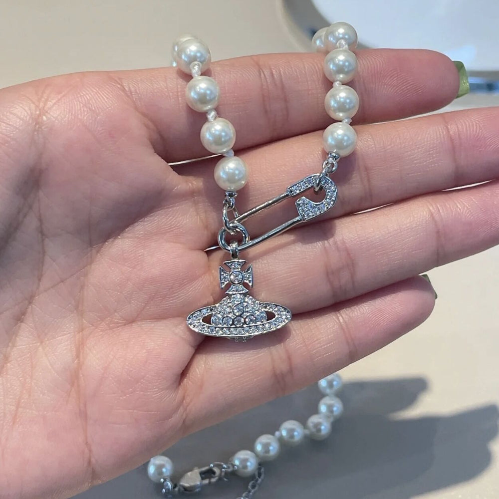 Vivienne Westwood Saturn Pearl Necklace - Best Replica Jewelry™