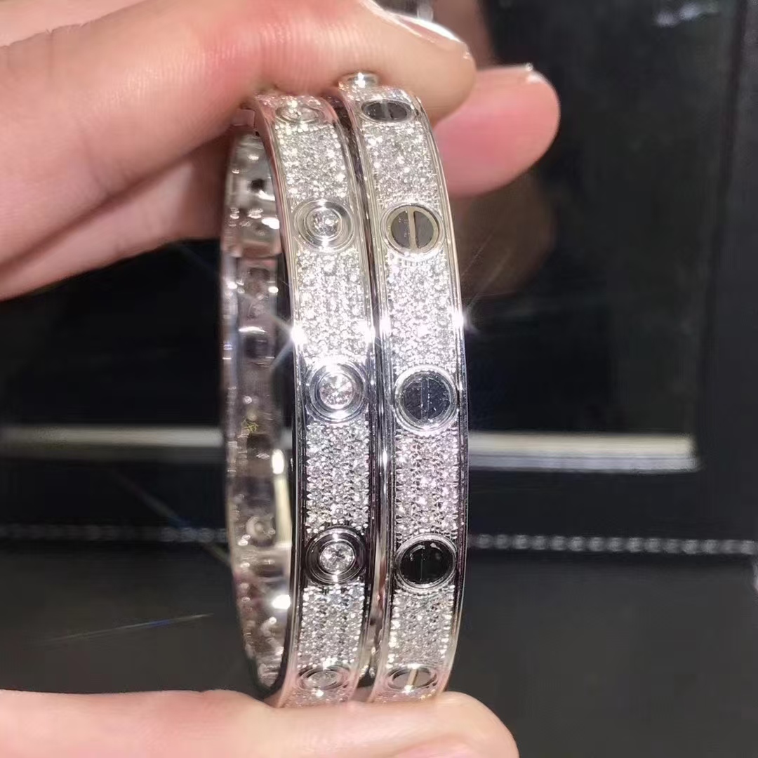 Cartier LOVE Bracelet Bangle, Diamond Paved - Best Replica Jewelry™