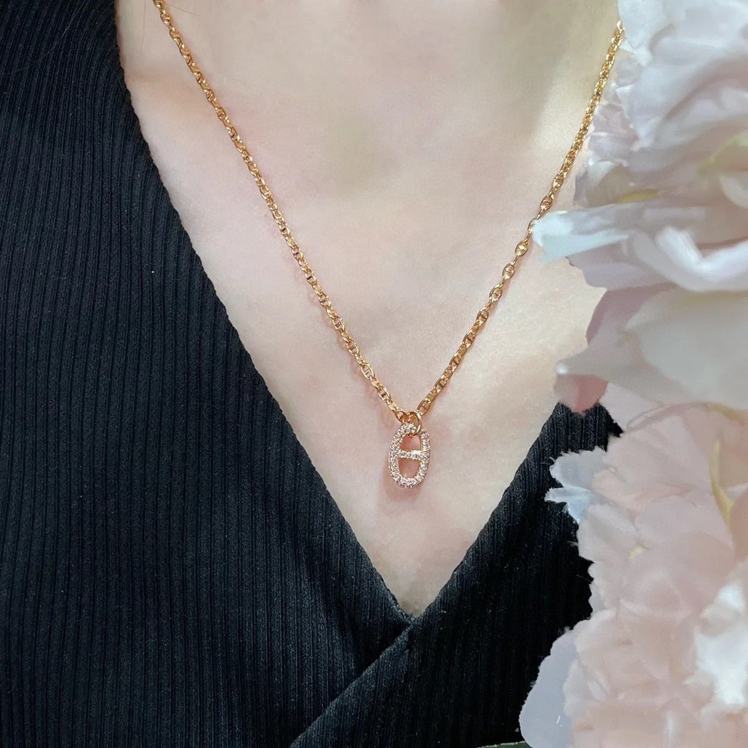 Hermes Pig Nose Pendant Necklace - Best Replica Jewelry™
