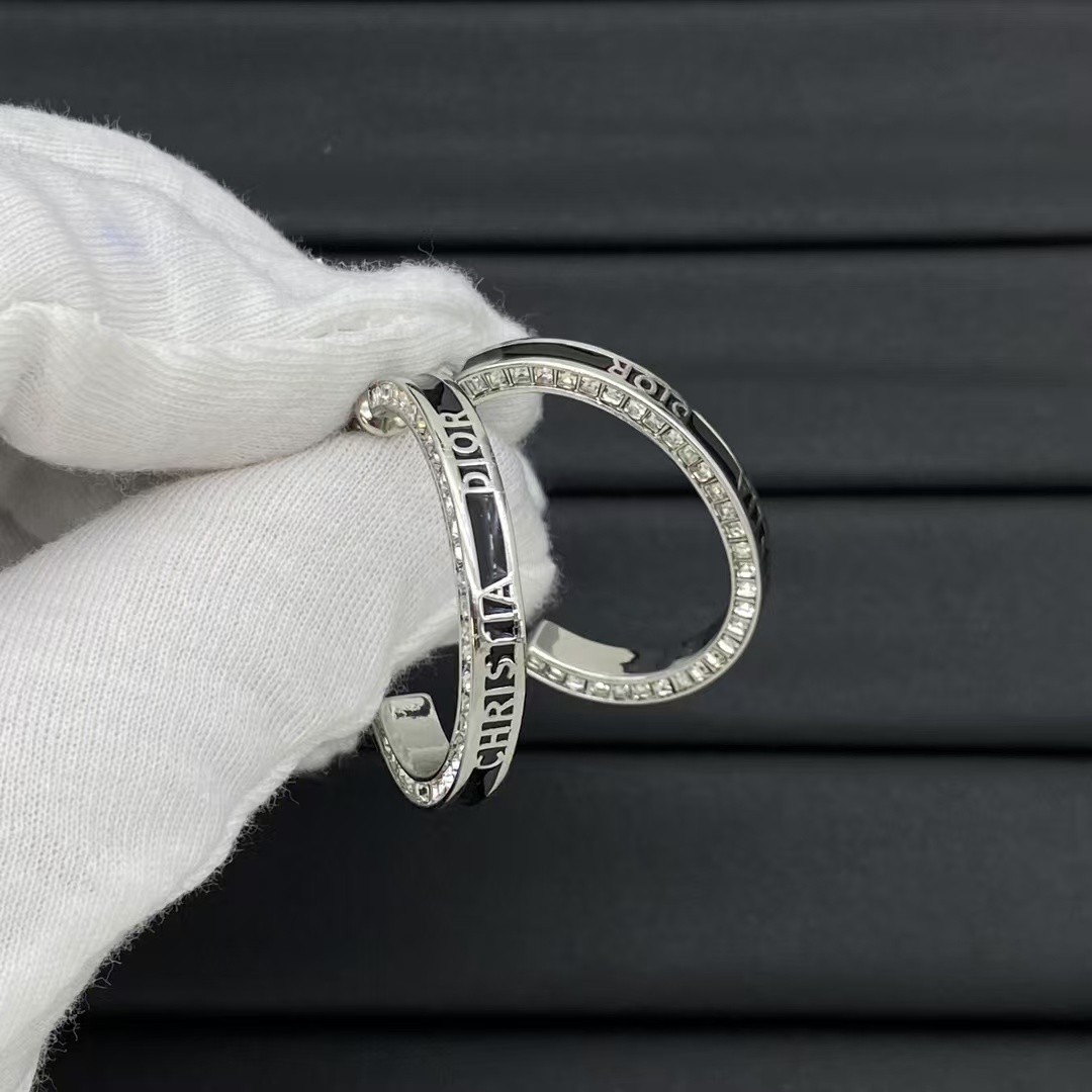 Dior Hoop Enamel Earrings - Best Replica Jewelry™