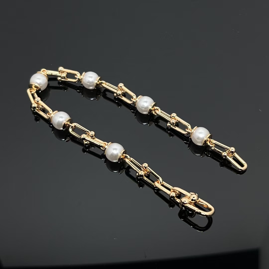 Tiffany HardWear Link Bracelet with Freshwater Pearls - Best Replica Jewelry™