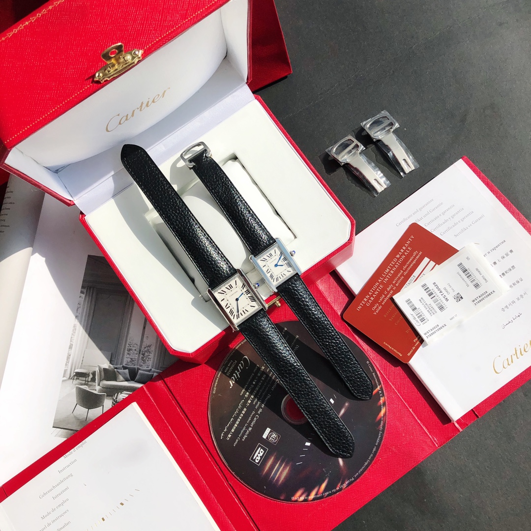 Cartier Classic Tank Series Calf Leather Strap Women Watch - Best Replica Jewelry™