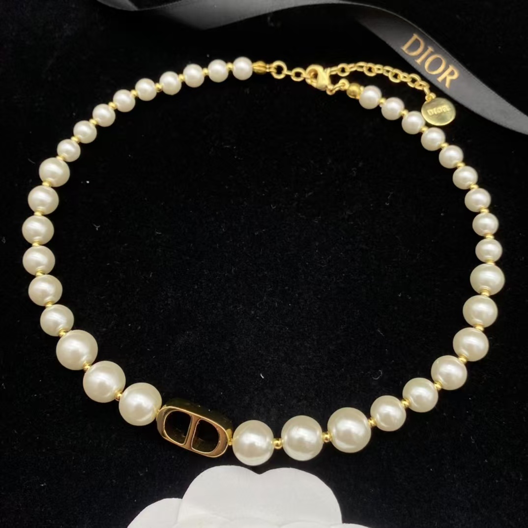 Dior CD Pendant Pearl Choker Necklace - Best Replica Jewelry™