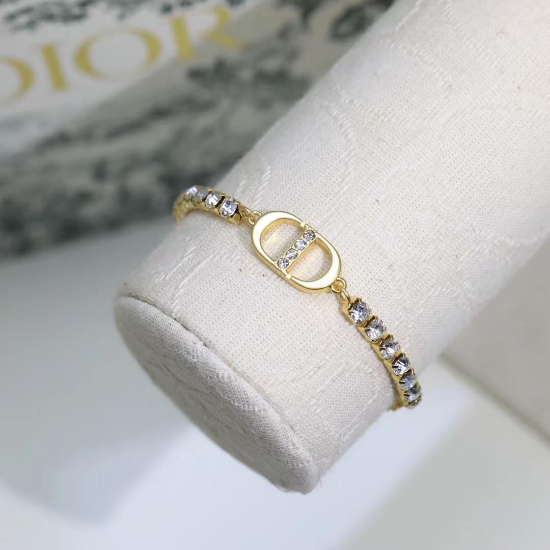 Dior Rhinestone CD Bracelet - Best Replica Jewelry™