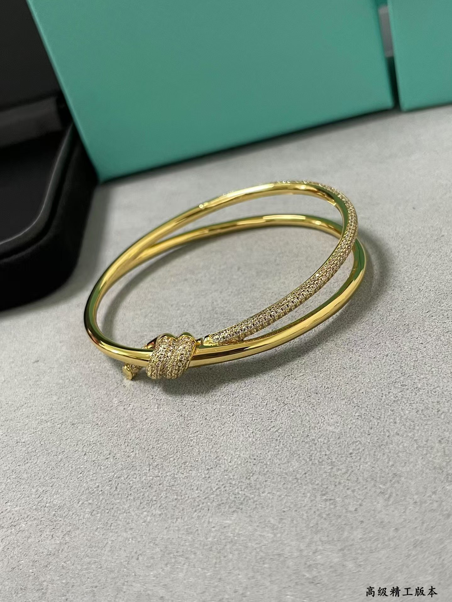 Tiffany Knot Double Row Hinged Bangle Bracelet - Best Replica Jewelry™